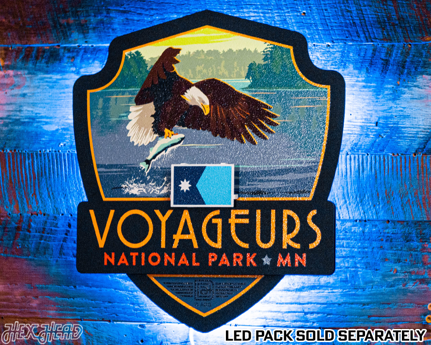 Voyageurs National Park Badge 3D Metal Wall Art