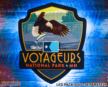 Voyageurs National Park Badge 3D Metal Wall Art