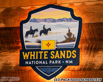 White Sands National Park Badge 3D Metal Wall Art