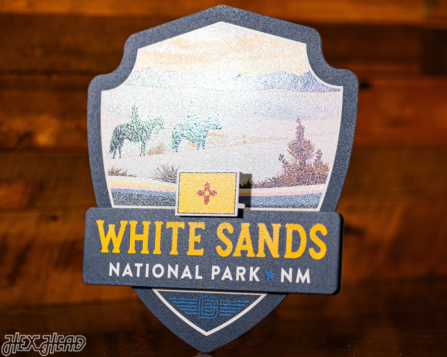 White Sands National Park Badge 3D Metal Wall Art