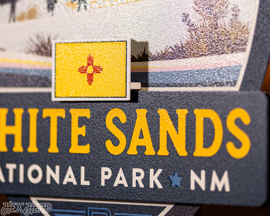 White Sands National Park Badge 3D Metal Wall Art
