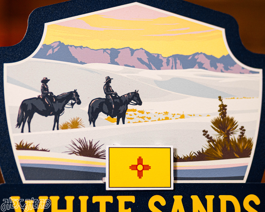 White Sands National Park Badge 3D Metal Wall Art