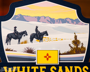 White Sands National Park Badge 3D Metal Wall Art