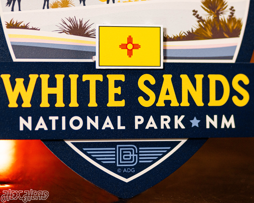 White Sands National Park Badge 3D Metal Wall Art