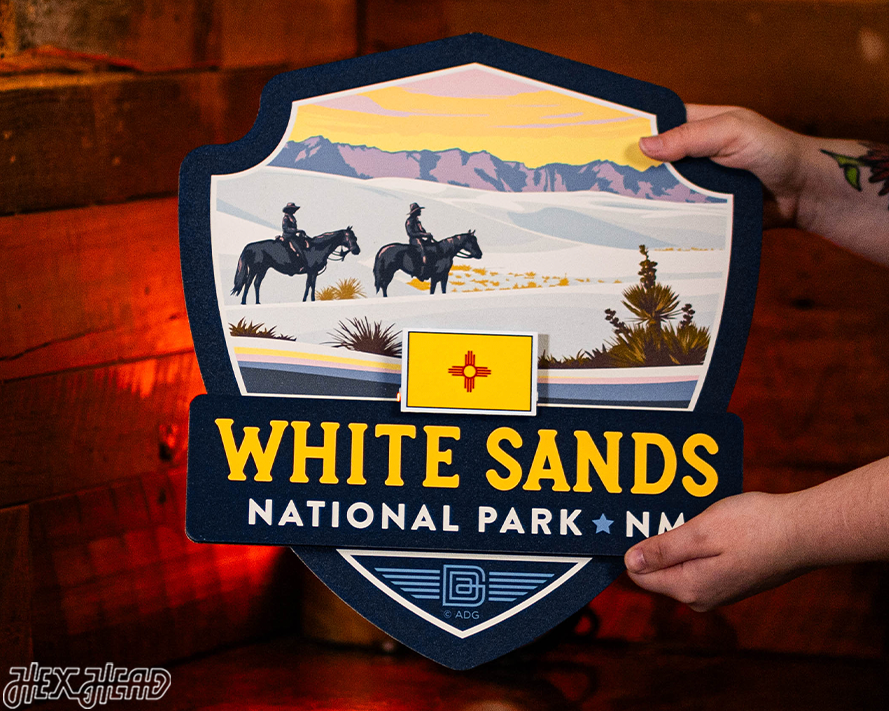 White Sands National Park Badge 3D Metal Wall Art
