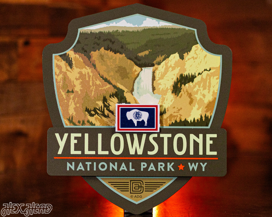 Yellowstone National Park Badge 3D Metal Wall Art