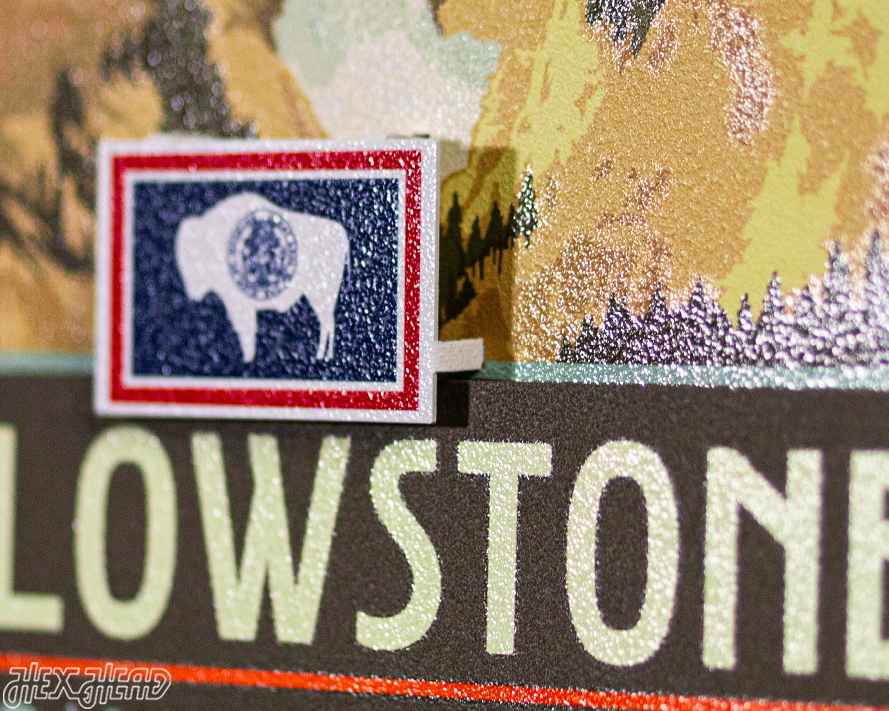 Yellowstone National Park Badge 3D Metal Wall Art