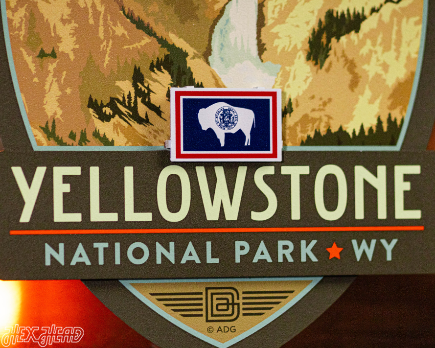 Yellowstone National Park Badge 3D Metal Wall Art