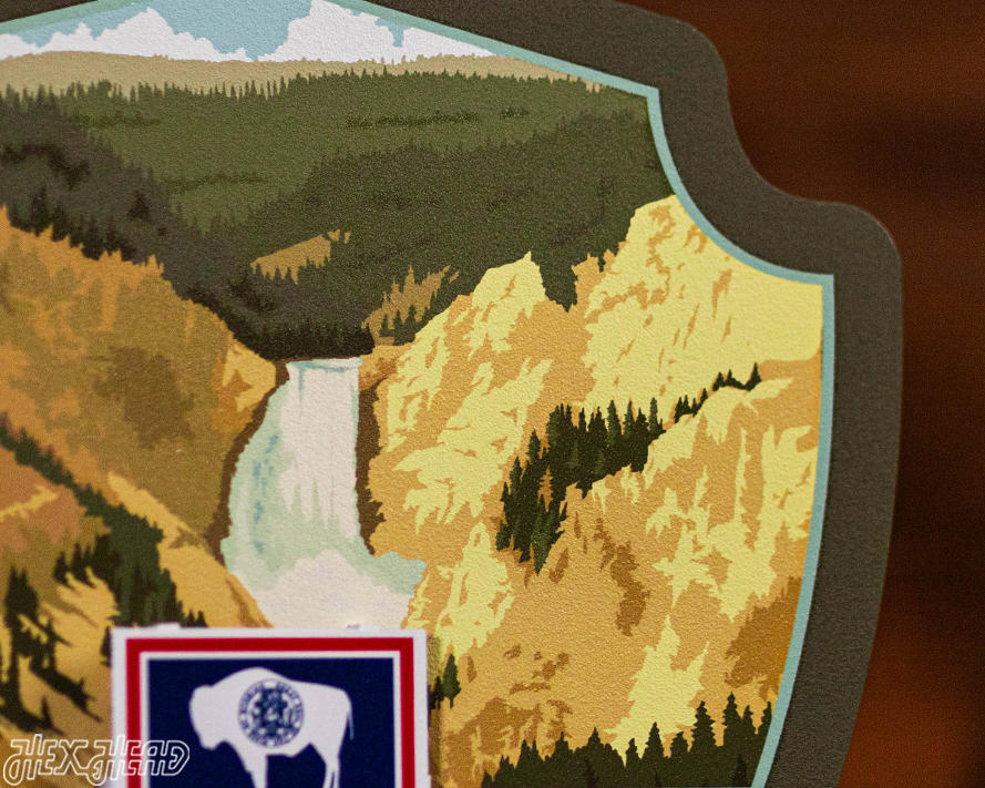 Yellowstone National Park Badge 3D Metal Wall Art
