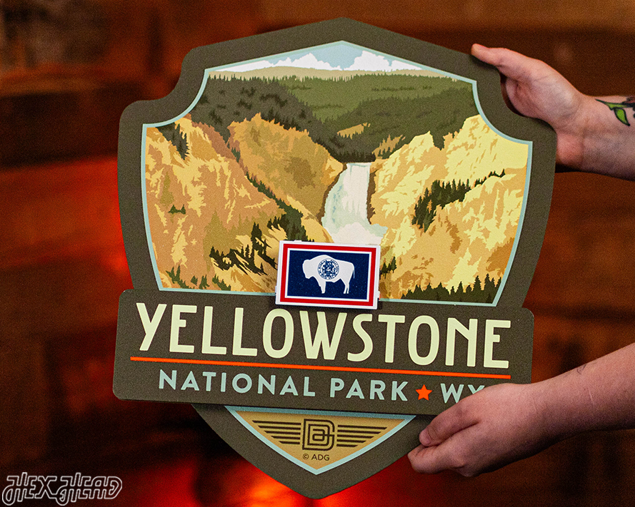 Yellowstone National Park Badge 3D Metal Wall Art