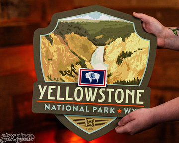 Yellowstone National Park Badge 3D Metal Wall Art