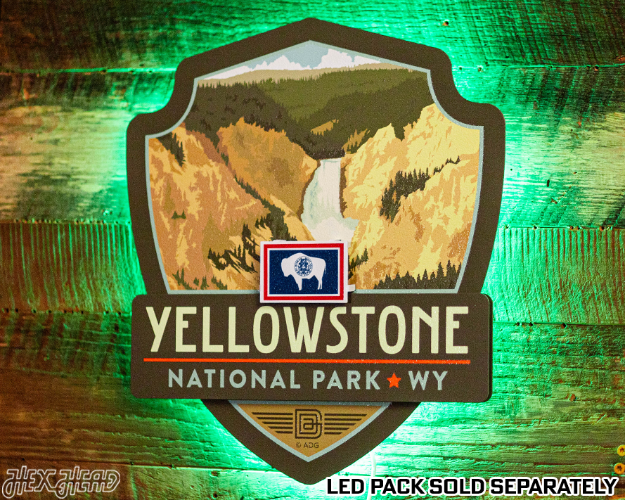 Yellowstone National Park Badge 3D Metal Wall Art
