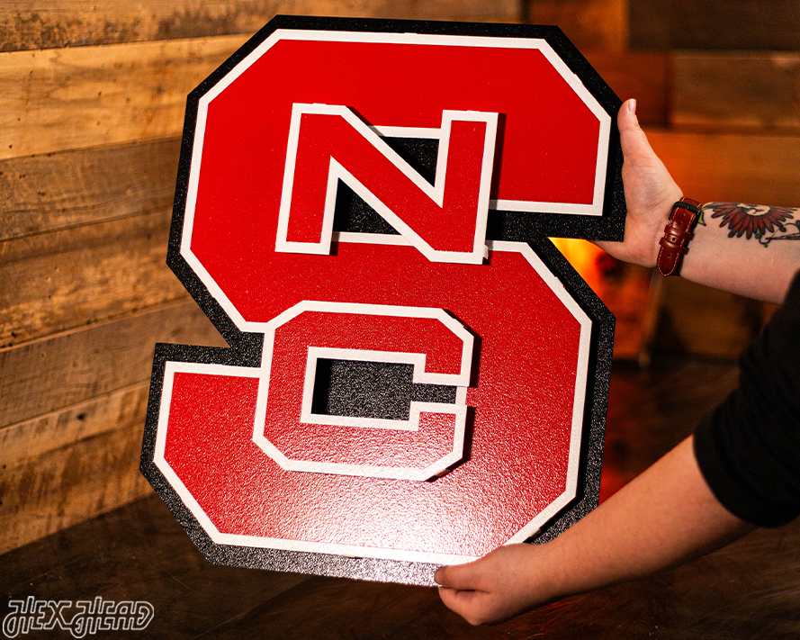 North Carolina State "Block NCS" 3D Vintage Metal Wall Art