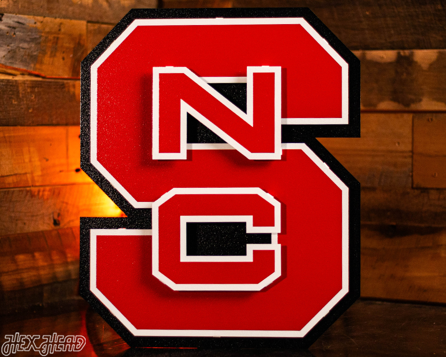 North Carolina State "Block NCS" 3D Vintage Metal Wall Art