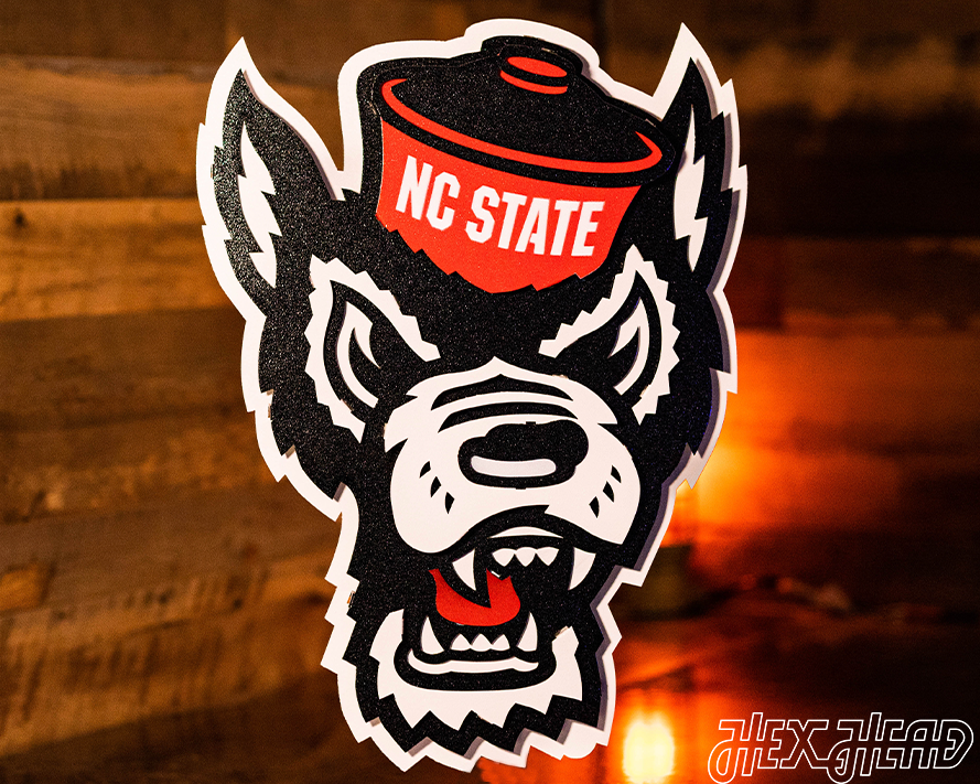 North Carolina State Wolfpack Mascot 3d Vintage Metal Wall Art - Hex 