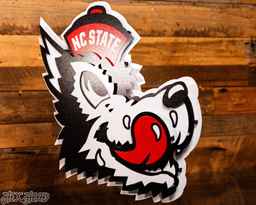 North Carolina State "Slobbering Wolf" 3D Vintage Metal Wall Art
