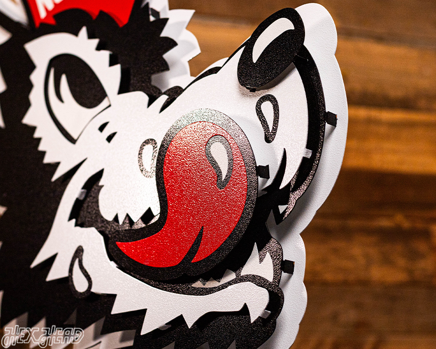 North Carolina State "Slobbering Wolf" 3D Vintage Metal Wall Art