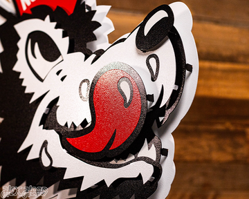 North Carolina State "Slobbering Wolf" 3D Vintage Metal Wall Art
