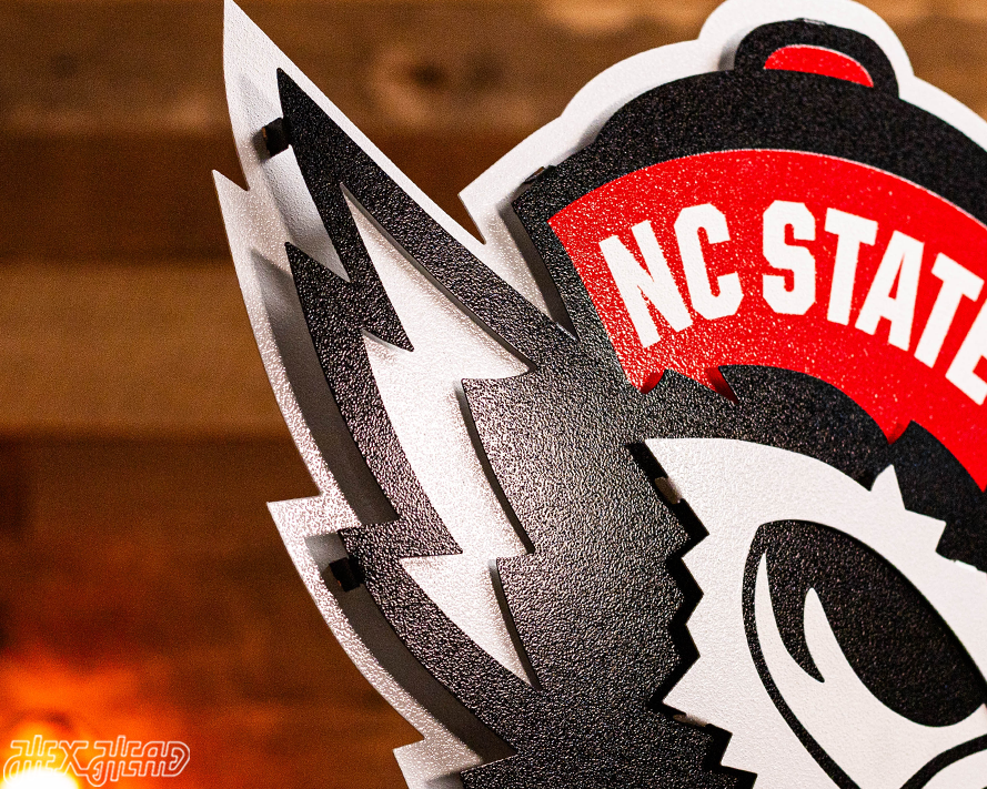 North Carolina State "Slobbering Wolf" 3D Vintage Metal Wall Art