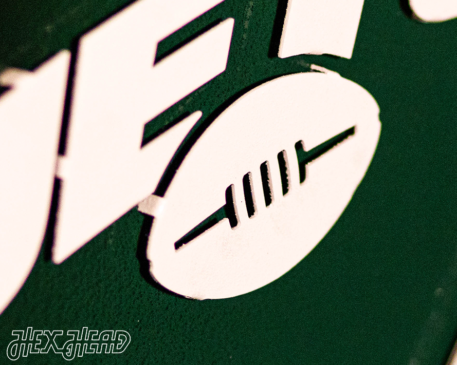 CLOSE OUT -- New York Jets BLITZ Collection 8 Layer Helmet 3D Vintage Metal Wall Art