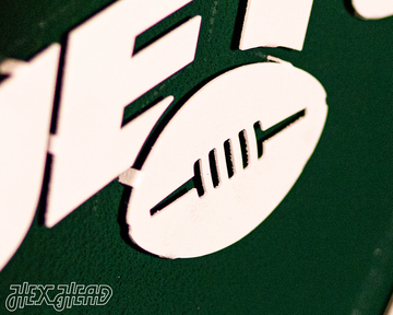 CLOSE OUT -- New York Jets BLITZ Collection 8 Layer Helmet 3D Vintage Metal Wall Art