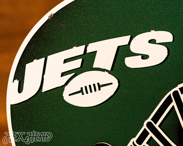 CLOSE OUT -- New York Jets BLITZ Collection 8 Layer Helmet 3D Vintage Metal Wall Art