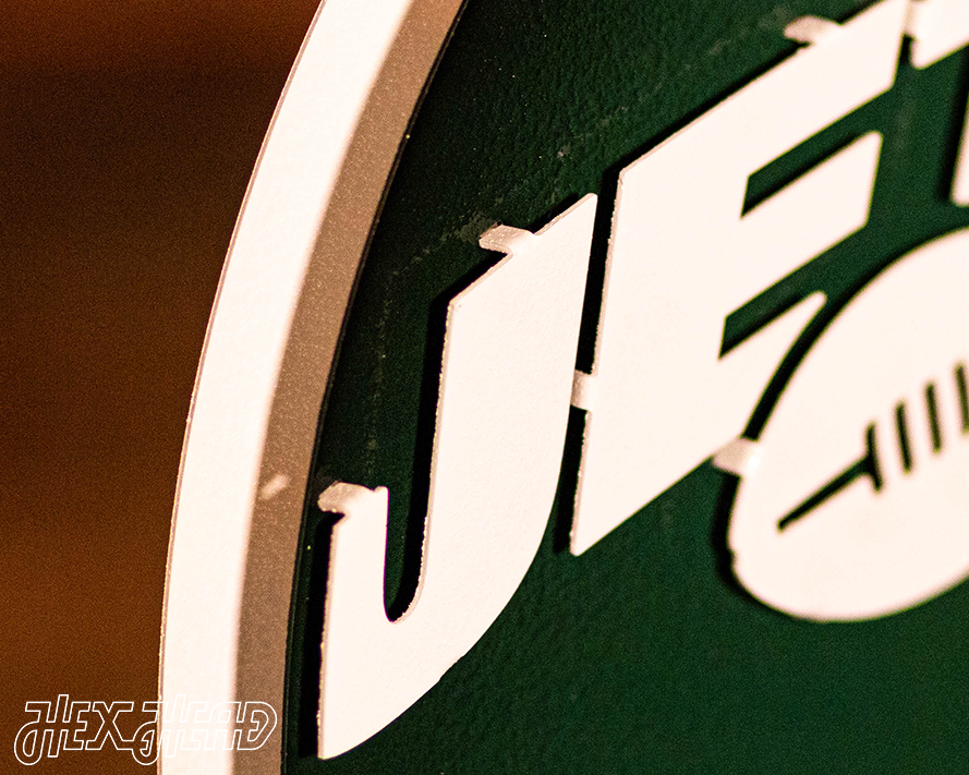 CLOSE OUT -- New York Jets BLITZ Collection 8 Layer Helmet 3D Vintage Metal Wall Art