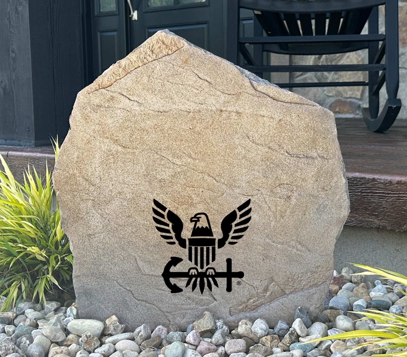 United States Navy Design-A-Stone Landscape Art Address Stone