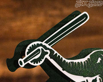 Oakland A's Green Elephant "STOMPER" 3D Vintage Metal Wall Art