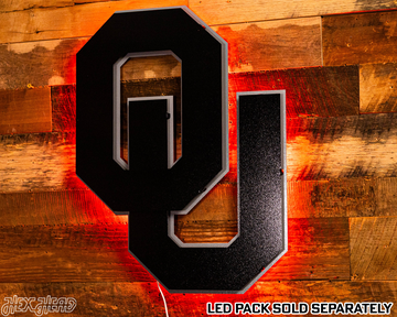 MONOCHROME -- Oklahoma Sooners "OU" Vintage 3D Metal Wall Art