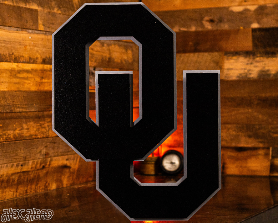 MONOCHROME -- Oklahoma Sooners "OU" Vintage 3D Metal Wall Art