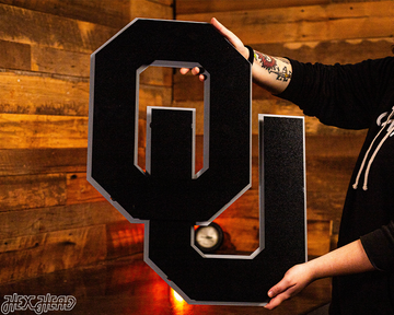 MONOCHROME -- Oklahoma Sooners "OU" Vintage 3D Metal Wall Art