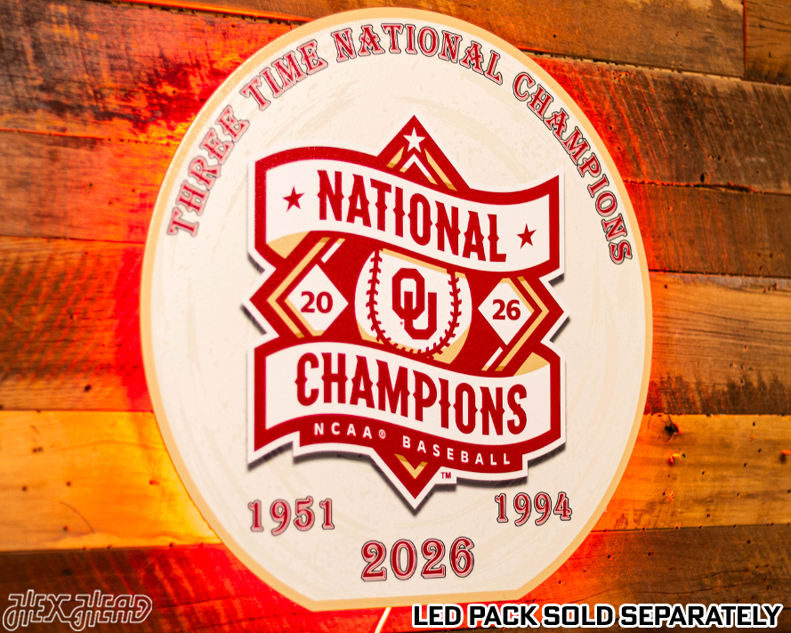 VARSITY Collection- SINGLE Layer Oklahoma Sooners 2026 Baseball World Series Champions