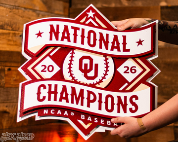 Oklahoma Sooners 2026 Baseball National Champions 3D Metal Wall Art