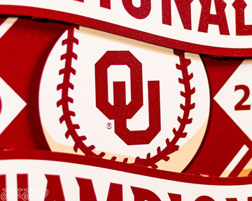 Oklahoma Sooners 2026 Baseball National Champions 3D Metal Wall Art