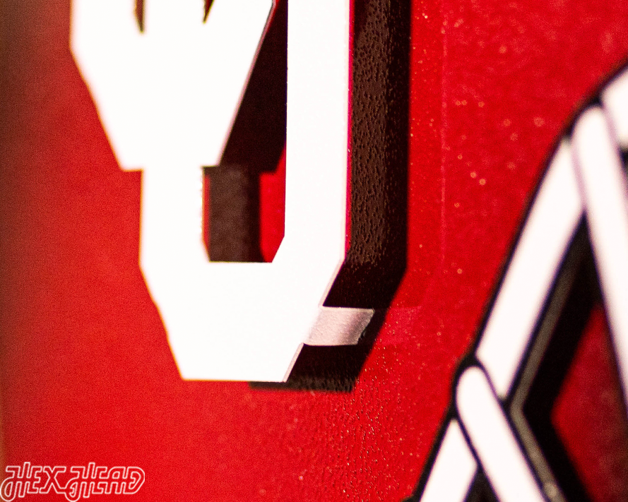 Oklahoma Sooners BLITZ COLLECTION - 8 LAYER 3D Metal Wall Art