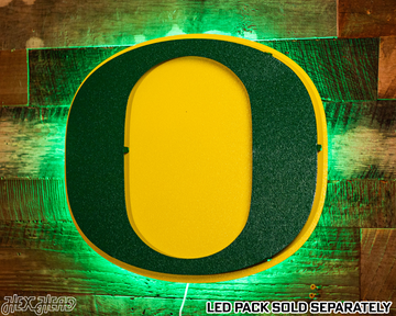Oregon Ducks Classic "O" Green on Yellow 3D Vintage Metal Wall Art
