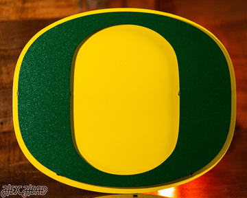 Oregon Ducks Classic "O" Green on Yellow 3D Vintage Metal Wall Art