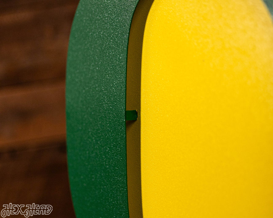 Oregon Ducks Classic "O" Green on Yellow 3D Vintage Metal Wall Art