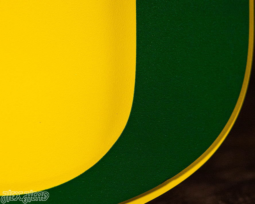 Oregon Ducks Classic "O" Green on Yellow 3D Vintage Metal Wall Art