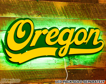 Oregon Ducks  Script 3D Vintage Metal Wall Art