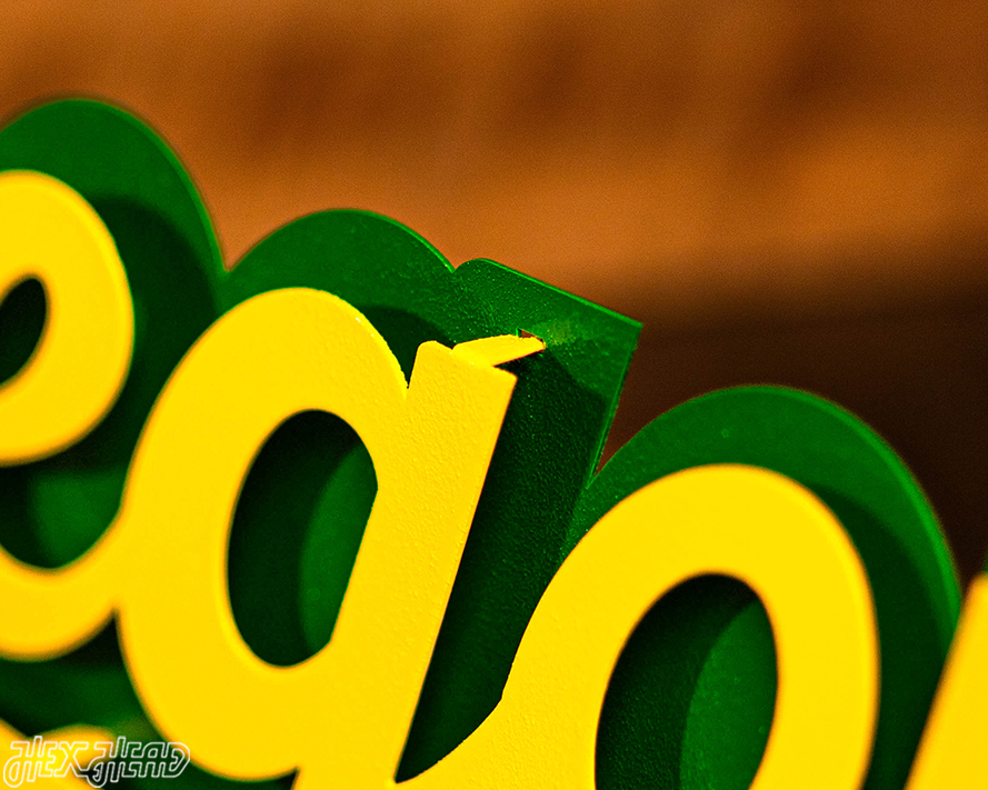 Oregon Ducks  Script 3D Vintage Metal Wall Art