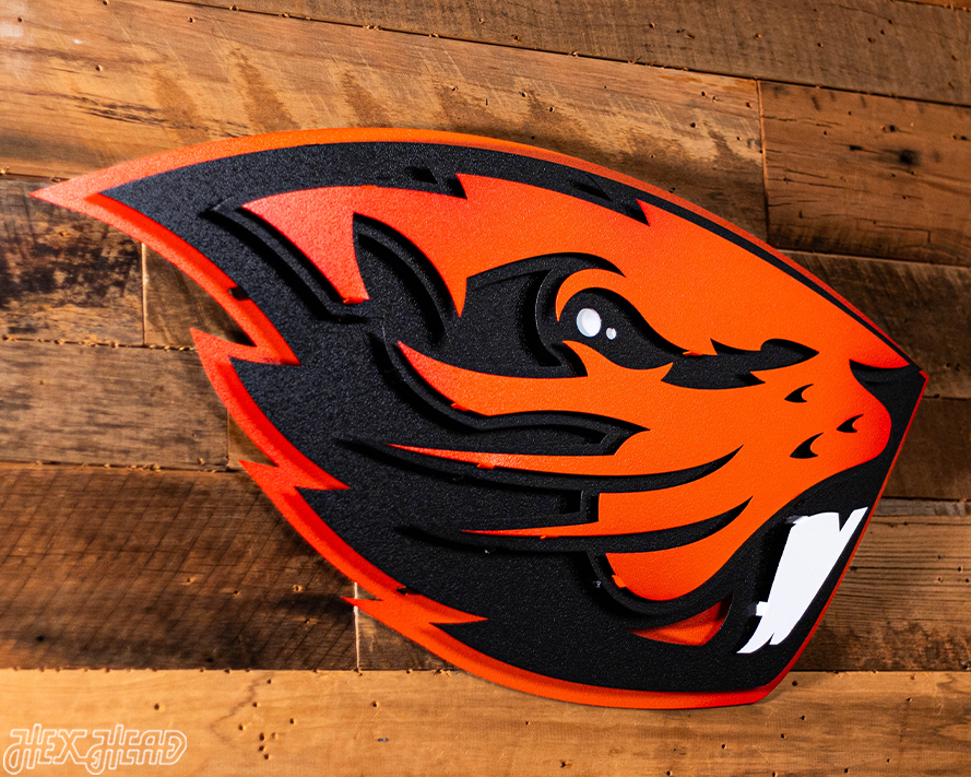 Oregon State Beaver 3D Metal Wall Art