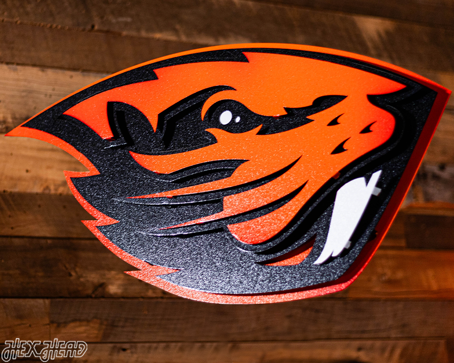 Oregon State Beaver 3D Metal Wall Art