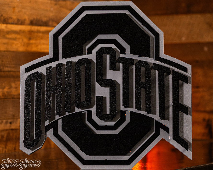 MONOCHROME - The Ohio State 3D Metal Artwork