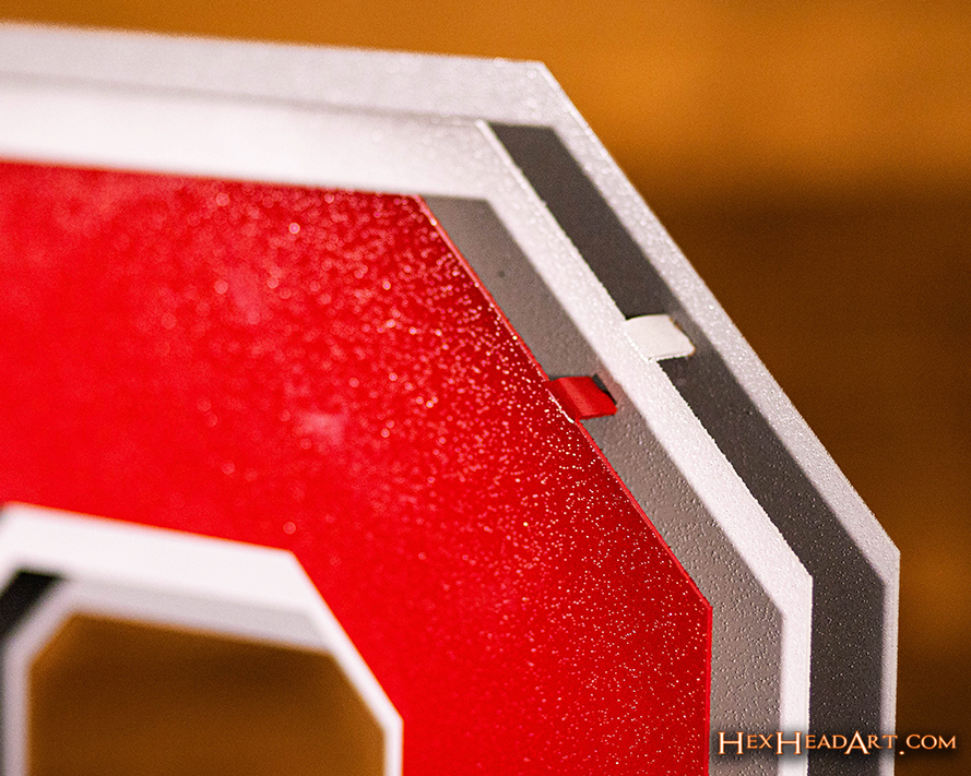 GIFT COLLECTION Ohio State Buckeyes 3 LAYER "Block O" 3D Metal Wall Art