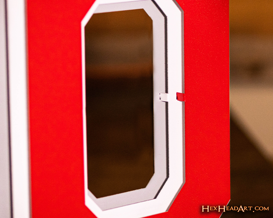 GIFT COLLECTION Ohio State Buckeyes 3 LAYER "Block O" 3D Metal Wall Art