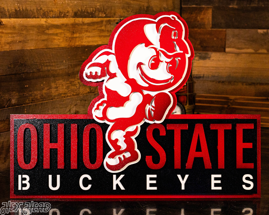 The Ohio State "Brutus" 3D Metal Artwork