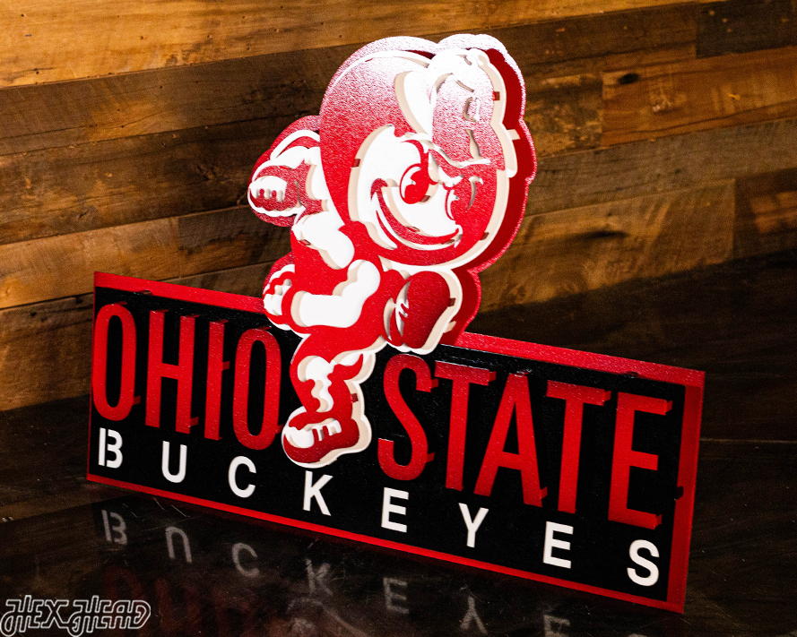 The Ohio State "Brutus" 3D Metal Artwork