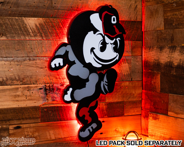 Ohio State "Brutus" Mascot 3D Vintage Metal Wall Art